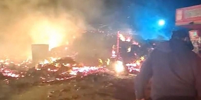 AYVALIK’TA CUNDA ADASI’NDA KORKUTAN YANGIN